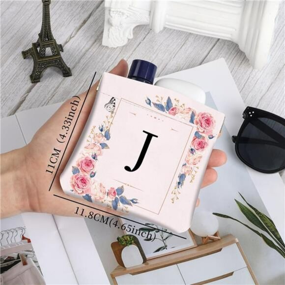 Small leather coin purse pouch mini change wallet cosmetic bag with initial J - Picture 2 of 8